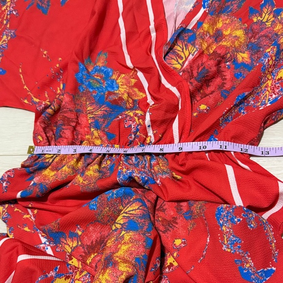 Flying Tomato Red and Blue Floral Jumpsuit - Picture 5 of 7